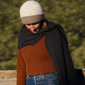 שאל 100% צמר אלפקה - חלק שחור